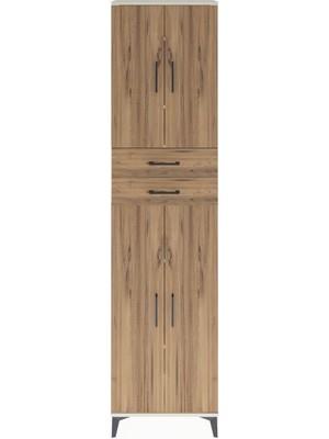 Arges Dolap 5 Raflı 2 Çekmeceli 4 Kapaklı 60X30X243 Aytaşı-Çam