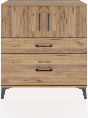 Arges Şifonyer 2 Raflı 2 Çekmeceli 2 Kapaklı 88X30X96 Çam-Çam