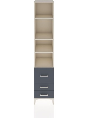 Hyperion Dolap 4 Raflı 3 Çekmeceli 44X44X221 Aytaşı-Antrasit