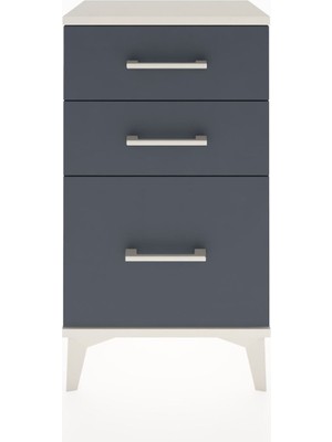 Arges Komodin 3 Çekmeceli 44X30X80 Aytaşı-Antrasit
