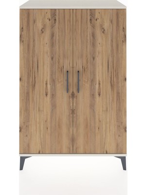 Hyperion Dolap 2 Raflı 2 Kapaklı Tek Askılı 88X44X134 Aytaşı-Çam