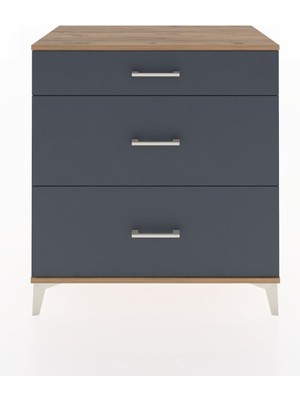 Hyperion Şifonyer 3 Çekmeceli 88X44X96 Çam-Antrasit