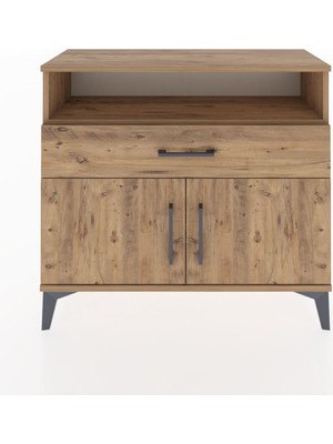 Arges Şifonyer 2 Raflı Tek Çekmeceli 2 Kapaklı 88X30X80 Çam-Çam