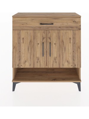 Arges Şifonyer 2 Raflı Tek Çekmeceli 2 Kapaklı 88X30X96 Çam-Çam