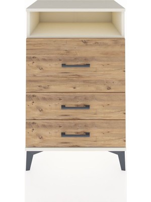 Hyperion Komodin Tek Raflı 3 Çekmeceli 60X44X96 Aytaşı-Çam