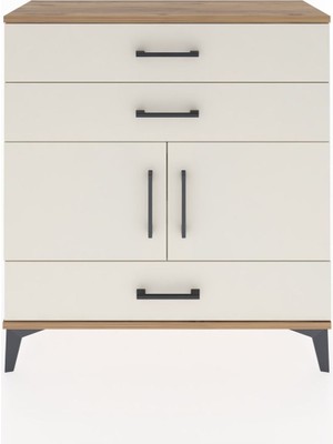 Arges Şifonyer 2 Raflı 3 Çekmeceli 2 Kapaklı 88X30X96 Çam-Aytaşı