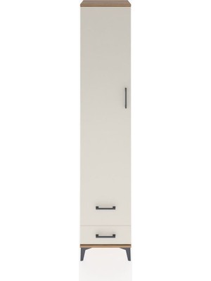 Hyperion Dolap 3 Raflı 2 Çekmeceli Tek Askılı 44X44X221 Çam-Aytaşı