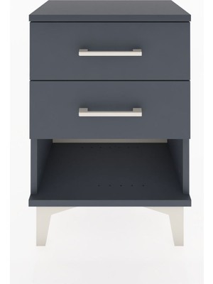 Arges Komodin 2 Çekmeceli 44X30X64 Antrasit-Antrasit