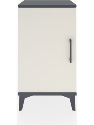 Arges Komodin 2 Raflı Tek Kapaklı 44X30X80 Antrasit-Aytaşı