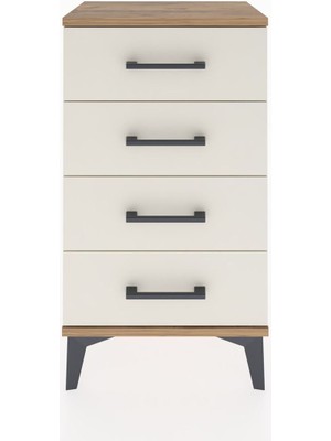 Arges Komodin 4 Çekmeceli 44X30X80 Çam-Aytaşı