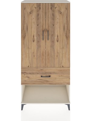 Hyperion Dolap 4 Raflı Tek Çekmeceli 2 Kapaklı 88X44X195 Aytaşı-Çam