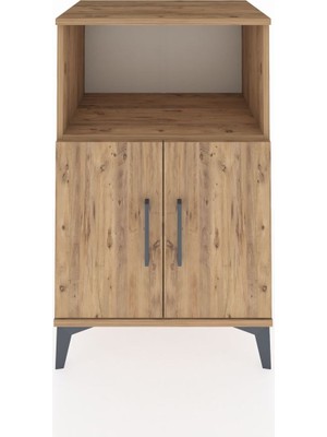 Hyperion Komodin 2 Raflı 2 Kapaklı 60X44X96 Çam-Çam