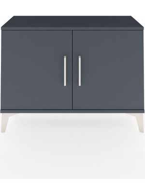 Arges Şifonyer Tek Raflı 2 Kapaklı 88X30X64 Antrasit-Antrasit