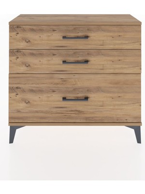 Arges Şifonyer 3 Çekmeceli 88X30X80 Çam-Çam