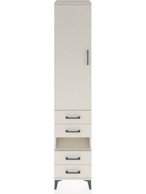 Hyperion Dolap 4 Raflı 4 Çekmeceli Tek Kapaklı 44X44X221 Aytaşı-Aytaşı