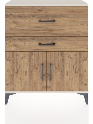 Arges Şifonyer Tek Raflı 2 Çekmeceli 2 Kapaklı 88X30X106 Aytaşı-Çam