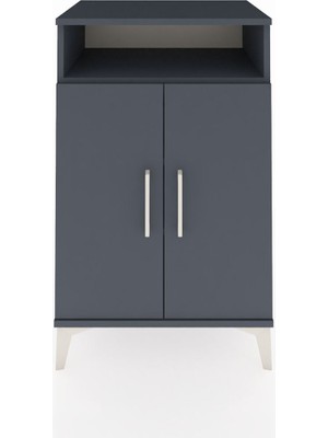 Hyperion Komodin 3 Raflı 2 Kapaklı 60X44X96 Antrasit-Antrasit