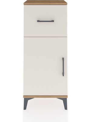 Arges Komodin Tek Raflı Tek Çekmeceli Tek Kapaklı 44X30X106 Çam-Aytaşı