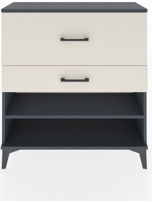 Arges Şifonyer Tek Raflı 2 Çekmeceli 88X30X96 Antrasit-Aytaşı