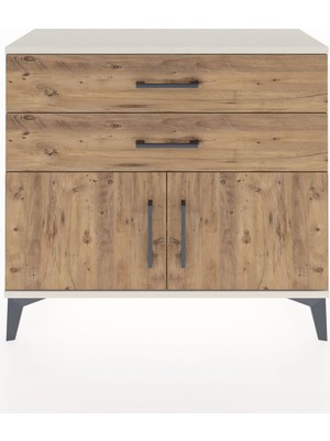 Arges Şifonyer Tek Raflı 2 Çekmeceli 2 Kapaklı 88X30X80 Aytaşı-Çam