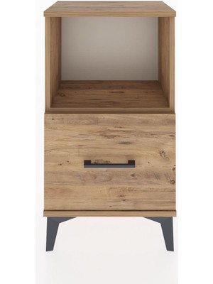 Arges Komodin Tek Raflı Tek Çekmeceli 44X30X80 Çam-Çam