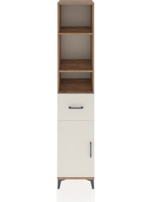 Hyperion Dolap 4 Raflı Tek Çekmeceli Tek Kapaklı 44X44X221 Çam-Aytaşı