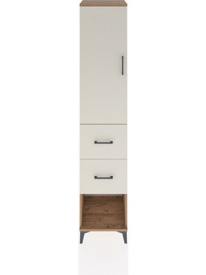 Hyperion Dolap 3 Raflı 2 Çekmeceli Tek Kapaklı 44X44X221 Çam-Aytaşı