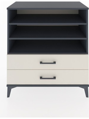 Hyperion Şifonyer 3 Raflı 2 Çekmeceli 88X44X96 Antrasit-Aytaşı