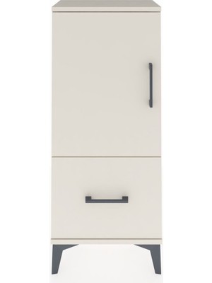 Arges Komodin 2 Raflı Tek Çekmeceli Tek Kapaklı 44X30X106 Aytaşı-Aytaşı