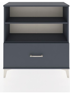 Arges Şifonyer 2 Raflı Tek Çekmeceli 88X30X96 Antrasit-Antrasit