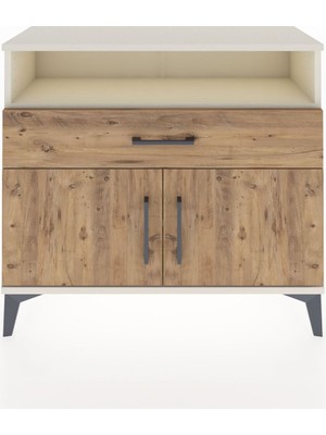 Arges Şifonyer 2 Raflı Tek Çekmeceli 2 Kapaklı 88X30X80 Aytaşı-Çam