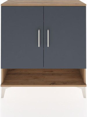 Arges Şifonyer 3 Raflı 2 Kapaklı 88X30X96 Çam-Antrasit