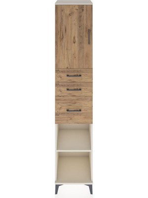 Hyperion Dolap 3 Raflı 3 Çekmeceli Tek Kapaklı 44X44X221 Aytaşı-Çam