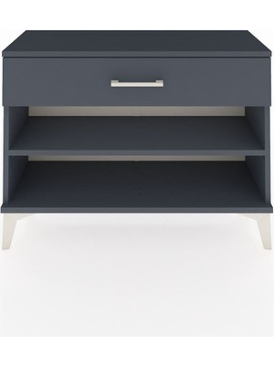 Arges Şifonyer Tek Raflı Tek Çekmeceli 88X30X64 Antrasit-Antrasit