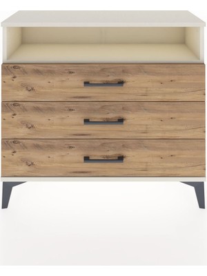 Arges Şifonyer Tek Raflı 3 Çekmeceli 88X30X80 Aytaşı-Çam