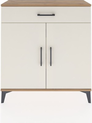 Arges Şifonyer 2 Raflı Tek Çekmeceli 2 Kapaklı 88X30X96 Çam-Aytaşı