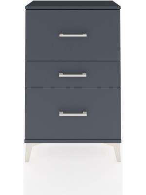Arges Komodin 3 Çekmeceli 60X30X96 Antrasit-Antrasit