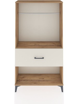 Arges Dolap Tek Raflı Tek Çekmeceli Tek Askılı 88X30X163 Çam-Aytaşı