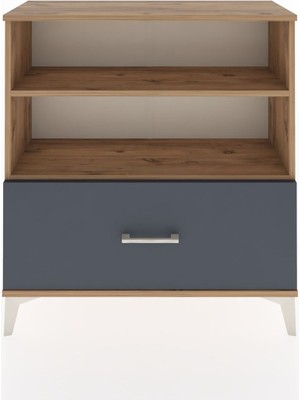 Arges Şifonyer 2 Raflı Tek Çekmeceli 88X30X96 Çam-Antrasit