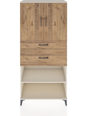Hyperion Dolap 4 Raflı 2 Çekmeceli 2 Kapaklı 88X44X195 Aytaşı-Çam