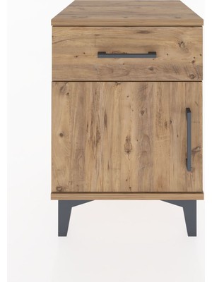 Hyperion Komodin Tek Çekmeceli Tek Kapaklı 44X44X64 Çam-Çam