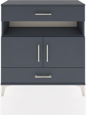 Arges Şifonyer 3 Raflı 2 Çekmeceli 2 Kapaklı 88X30X96 Antrasit-Antrasit