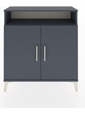 Arges Şifonyer 3 Raflı 2 Kapaklı 88X30X96 Antrasit-Antrasit