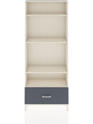 Arges Dolap 4 Raflı Tek Çekmeceli 88X30X221 Aytaşı-Antrasit