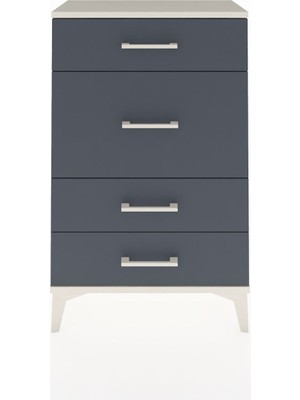 Arges Komodin 4 Çekmeceli 60X30X96 Aytaşı-Antrasit