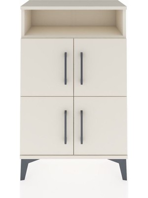 Arges Komodin Tek Raflı 4 Kapaklı 60X30X96 Aytaşı-Aytaşı