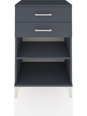 Hyperion Komodin Tek Raflı 2 Çekmeceli 60X44X96 Antrasit-Antrasit