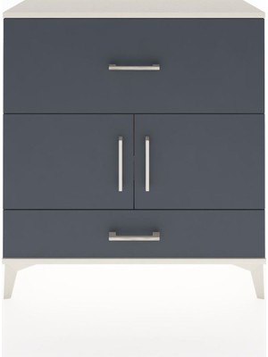 Arges Şifonyer 2 Raflı 2 Çekmeceli 2 Kapaklı 88X30X96 Aytaşı-Antrasit