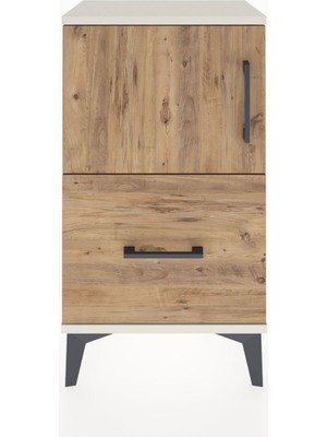 Arges Komodin 2 Raflı Tek Çekmeceli Tek Kapaklı 44X30X80 Aytaşı-Çam