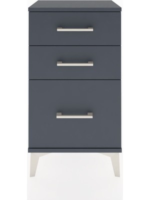 Arges Komodin 3 Çekmeceli 44X30X80 Antrasit-Antrasit
